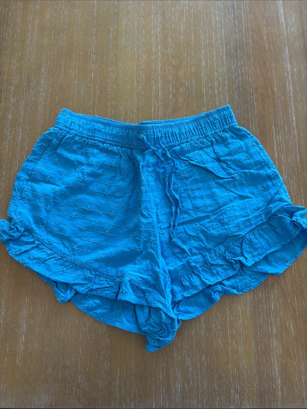 Hurley Turquoise Ruffle-Hem Shorts